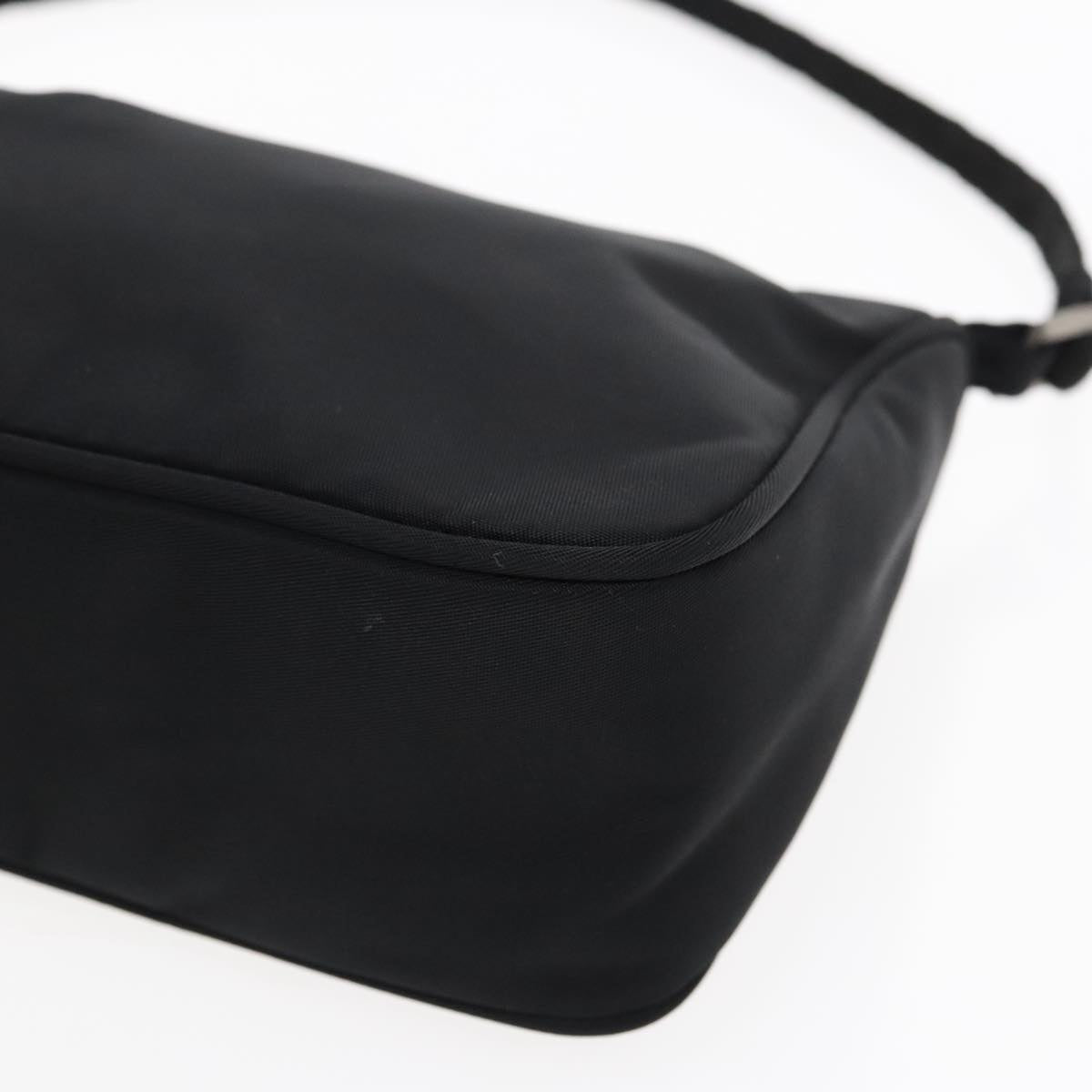 PRADA Accessory Pouch Nylon Black Silver Auth yk15630