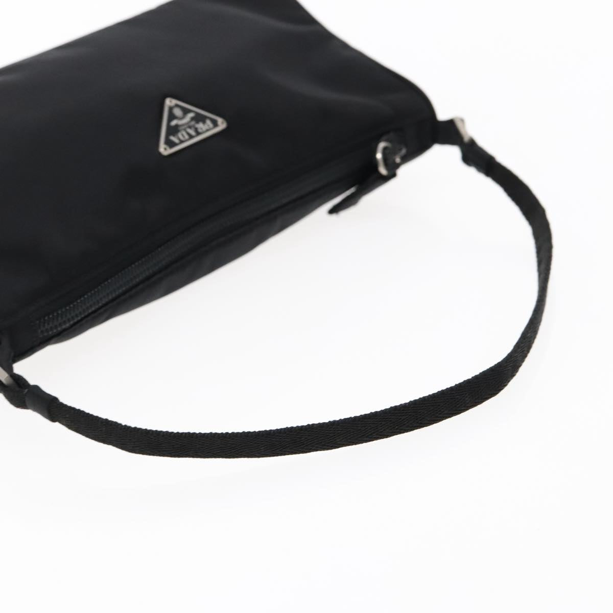 PRADA Accessory Pouch Nylon Black Silver Auth yk15630