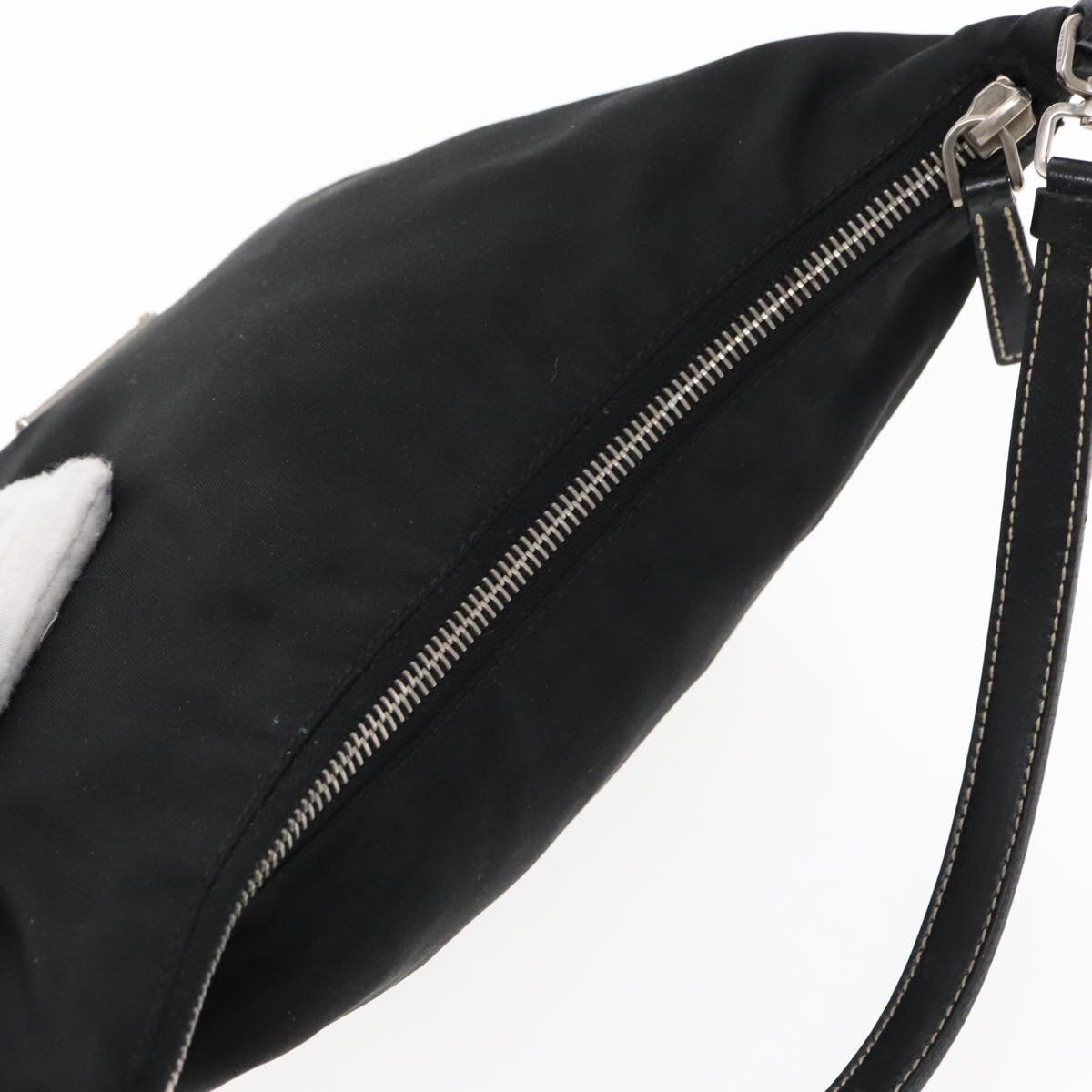 PRADA Hand Bag Nylon Black Silver Auth yk15631