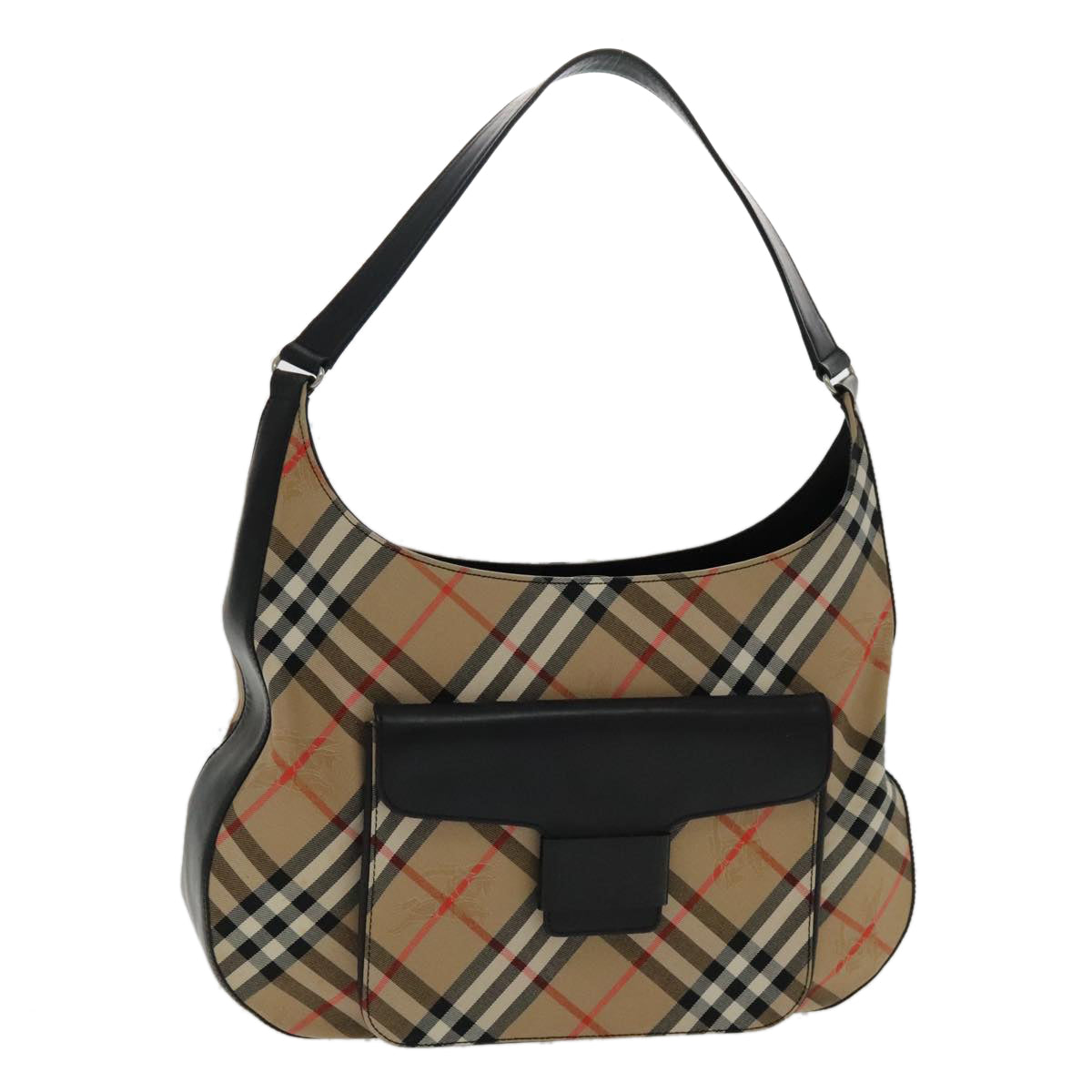 Burberrys Nova Check Shoulder Bag Beige Black Auth yk15637