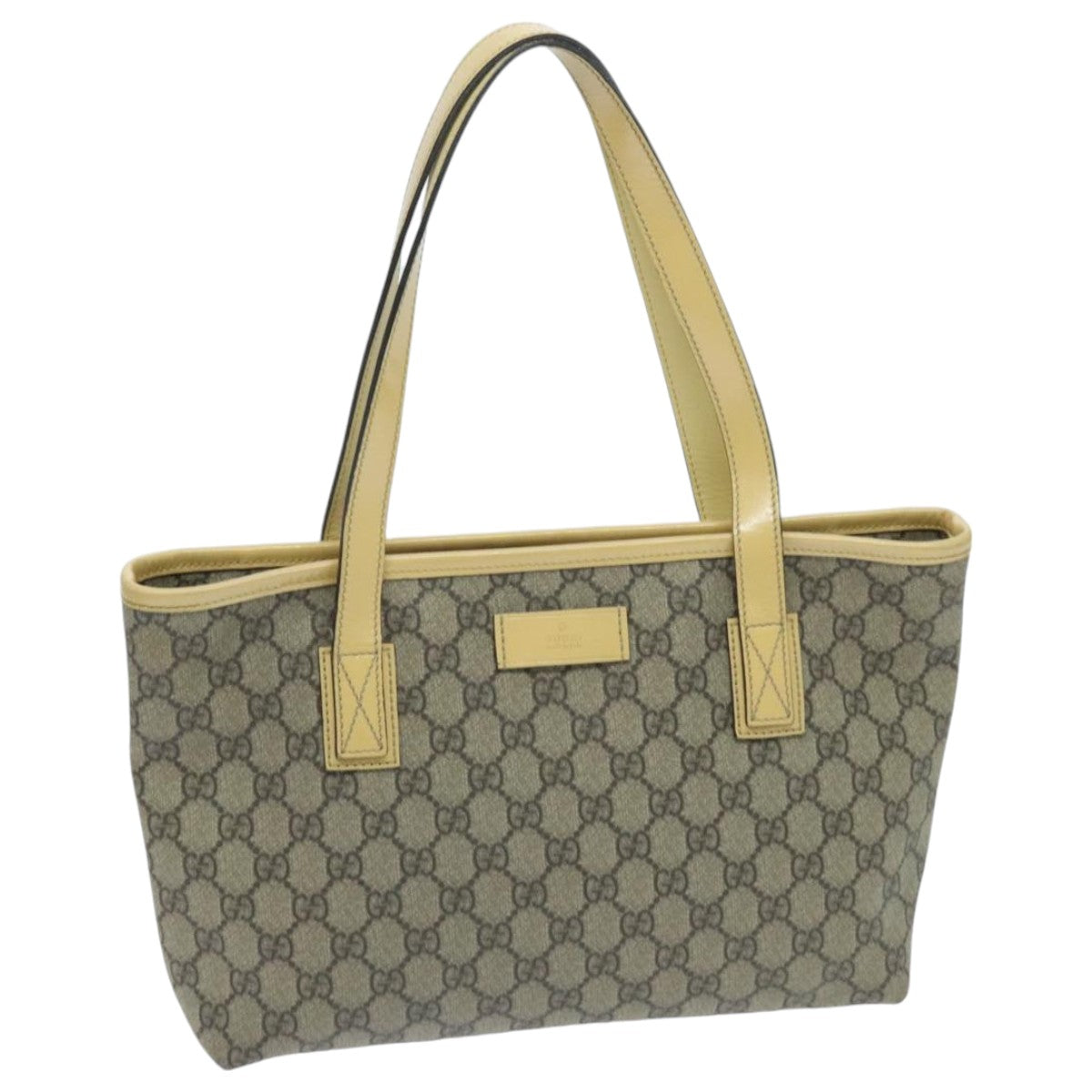 GUCCI GG Canvas Tote Bag Coated Canvas Beige Auth yk15646