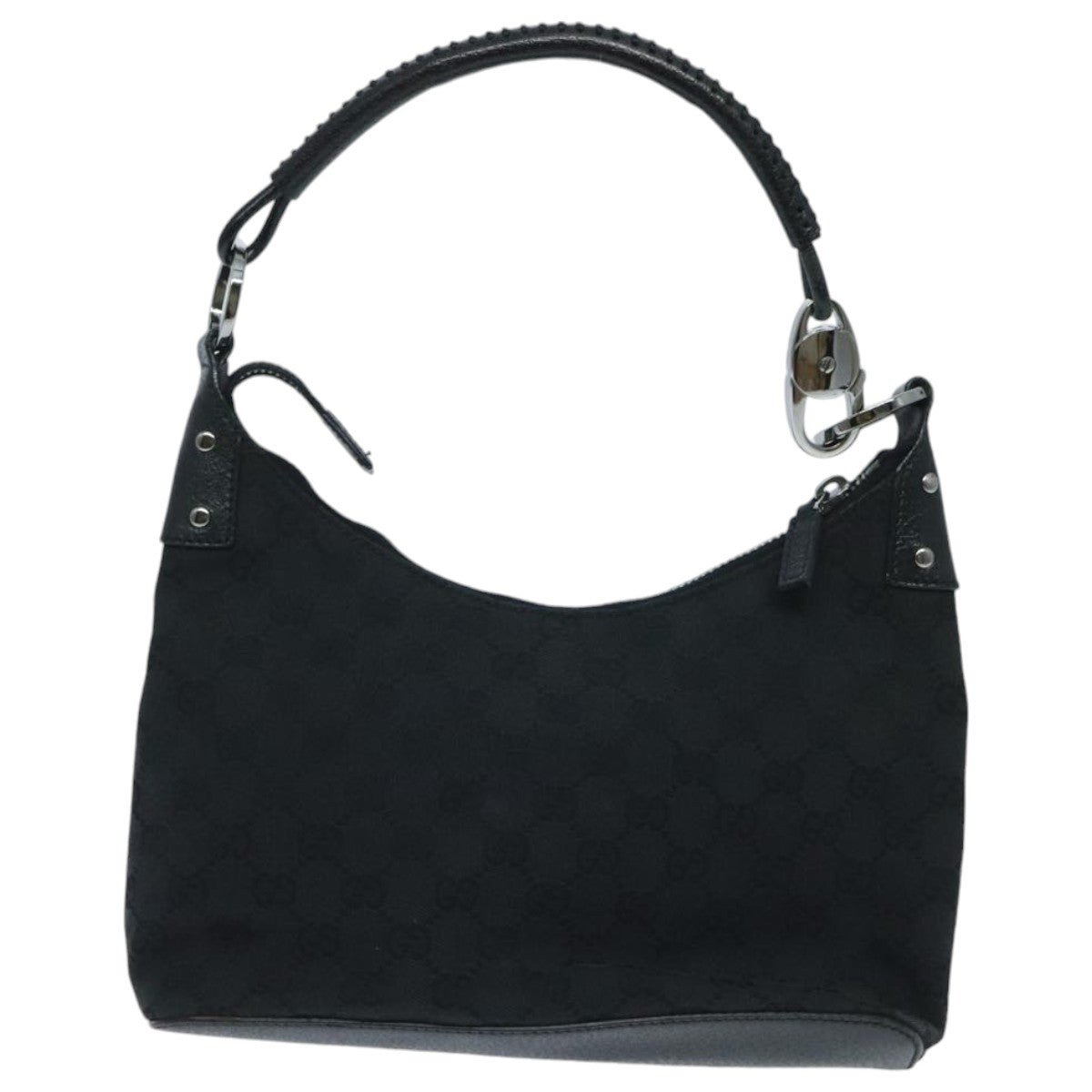 GUCCI GG Canvas Shoulder Bag Black Auth yk15651