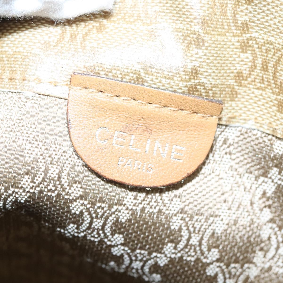 CELINE Macadam Canvas Shoulder Bag Coated Canvas Beige Auth yk15652