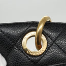 CHANEL Matelasse Chain Tote Bag Caviar Skin GST Black CC Auth yk15656A-18
