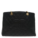 CHANEL Matelasse Chain Tote Bag Caviar Skin GST Black CC Auth yk15656A-13
