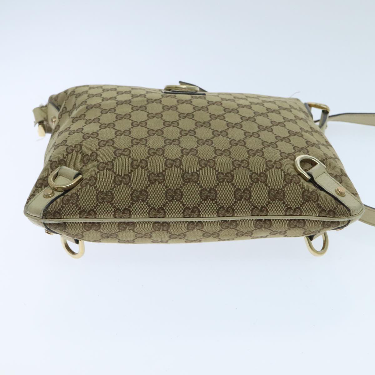 GUCCI GG Canvas Abbey Shoulder Bag Beige Auth yk15663