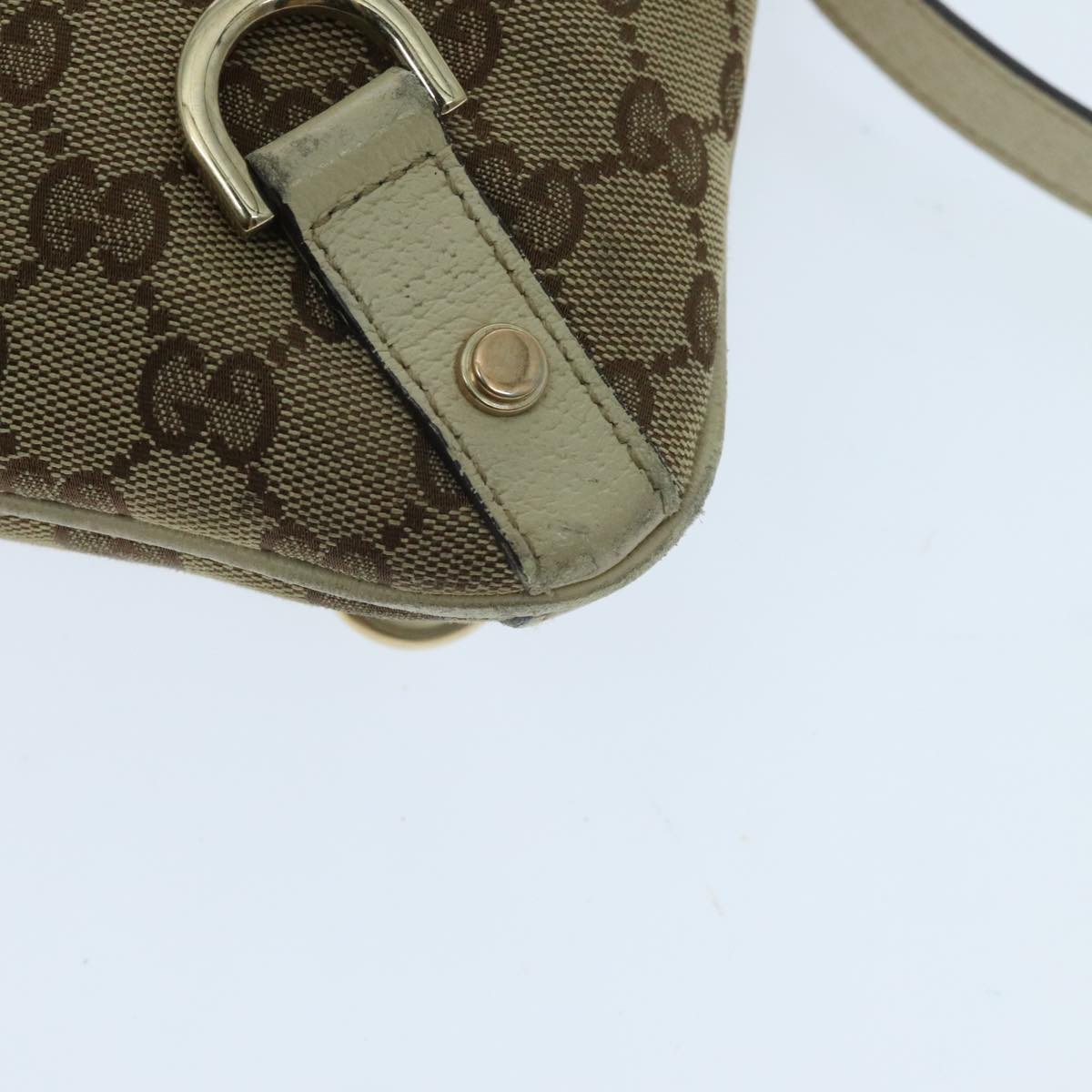 GUCCI GG Canvas Abbey Shoulder Bag Beige Auth yk15663