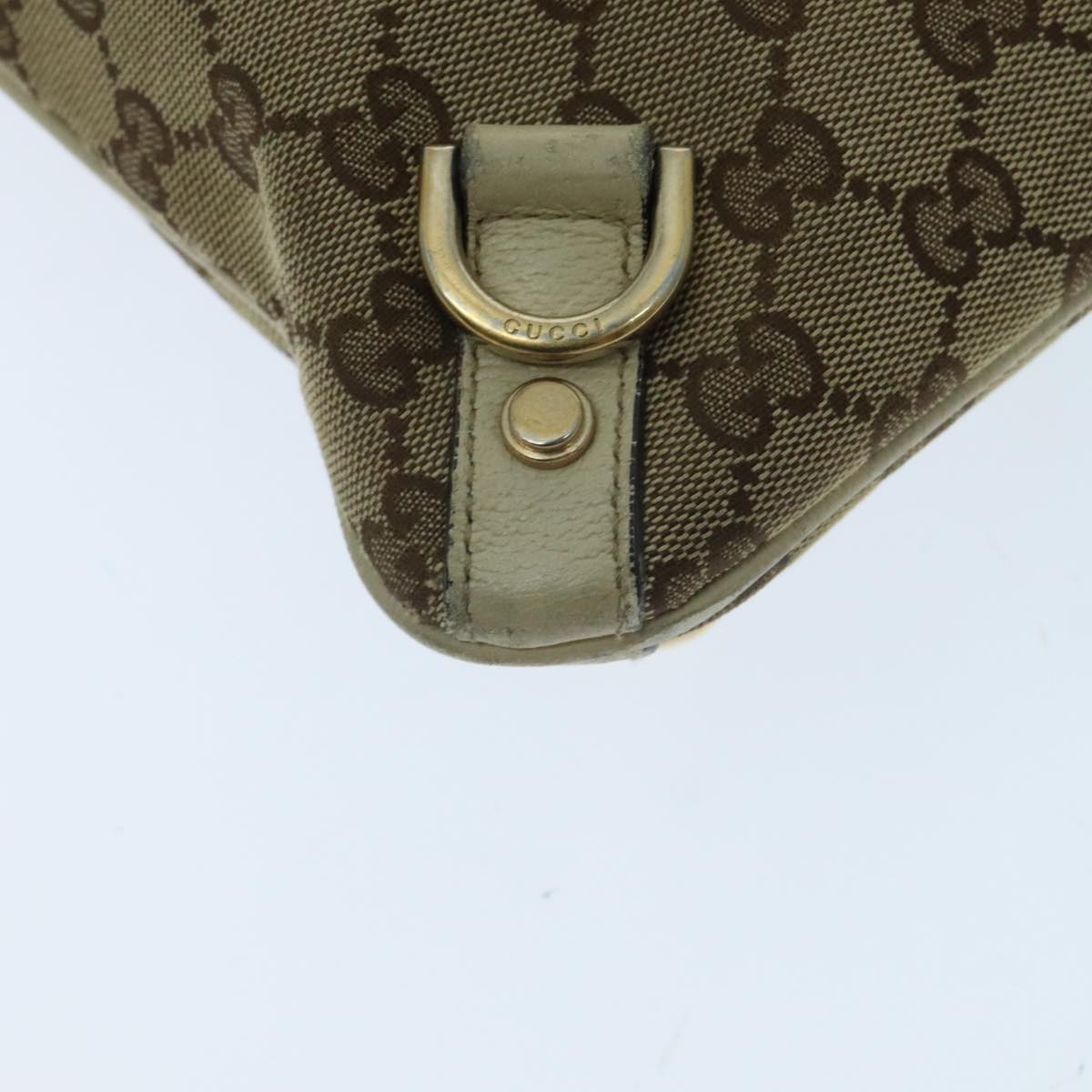 GUCCI GG Canvas Abbey Shoulder Bag Beige Auth yk15663