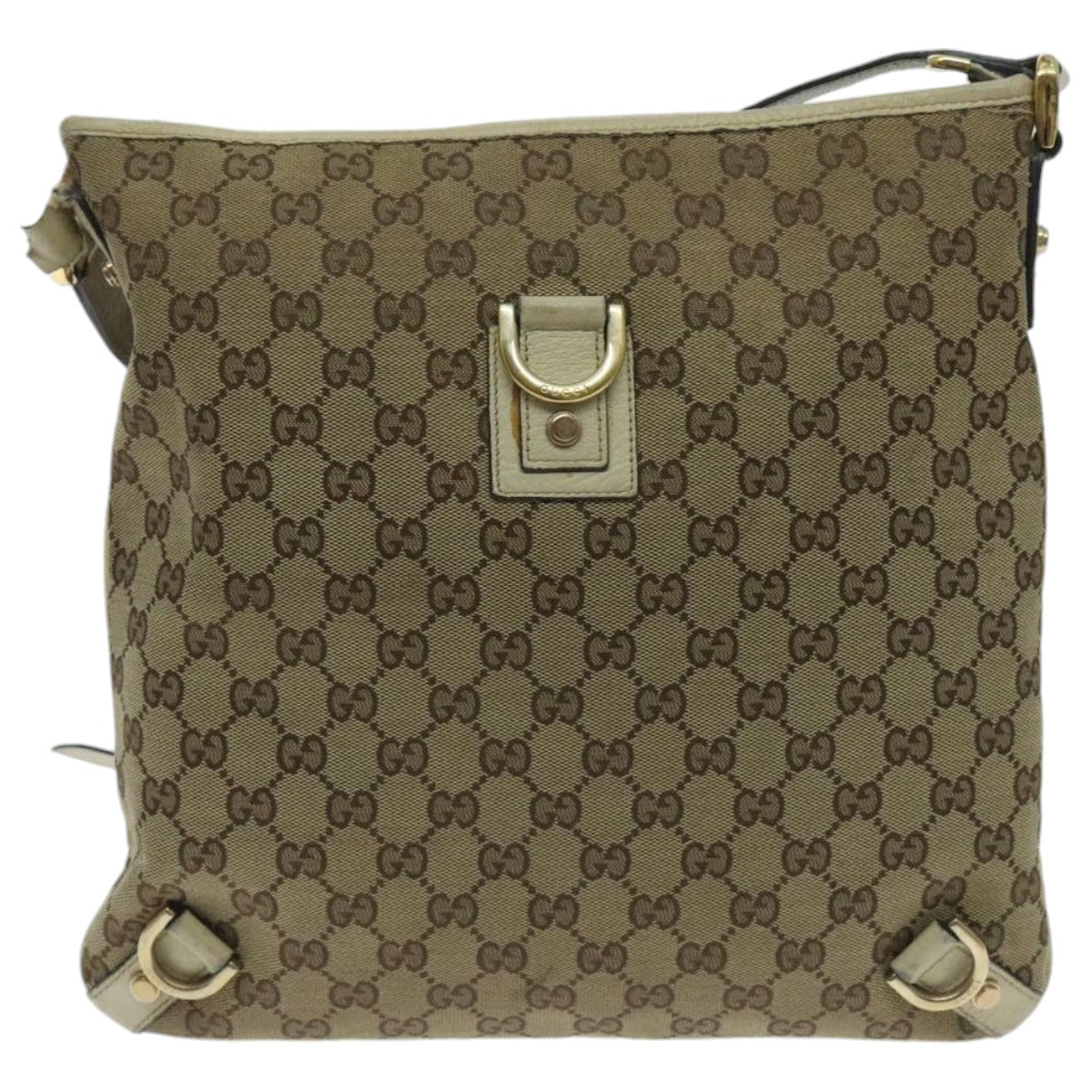 GUCCI GG Canvas Abbey Shoulder Bag Beige Auth yk15663