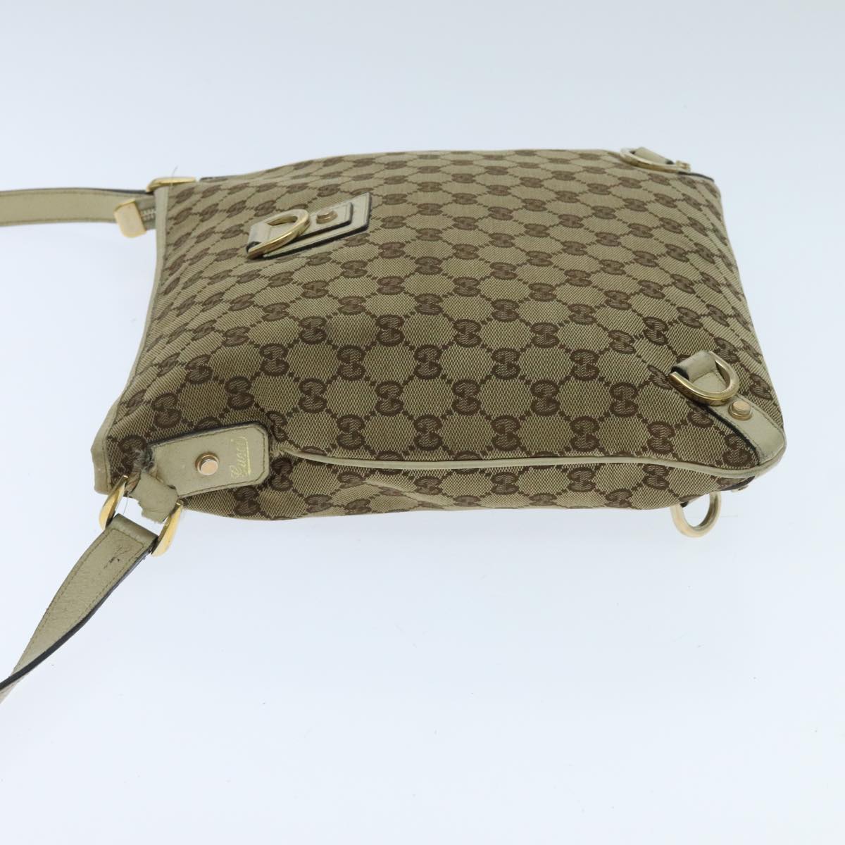 GUCCI GG Canvas Abbey Shoulder Bag Beige Auth yk15663