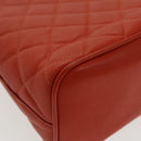 CHANEL Matelasse Chain Shoulder Bag Caviar Skin Orange Gold CC Auth yk15664A-9