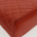 CHANEL Matelasse Chain Shoulder Bag Caviar Skin Orange Gold CC Auth yk15664A-15