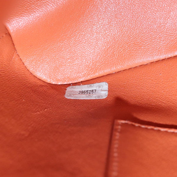 CHANEL Matelasse Chain Shoulder Bag Caviar Skin Orange Gold CC Auth yk15664A