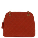 CHANEL Matelasse Chain Shoulder Bag Caviar Skin Orange Gold CC Auth yk15664A-13