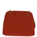 CHANEL Matelasse Chain Shoulder Bag Caviar Skin Orange Gold CC Auth yk15664A-2