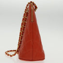 CHANEL Matelasse Chain Shoulder Bag Caviar Skin Orange Gold CC Auth yk15664A-3