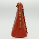 CHANEL Matelasse Chain Shoulder Bag Caviar Skin Orange Gold CC Auth yk15664A-4