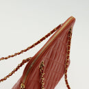 CHANEL Matelasse Chain Shoulder Bag Caviar Skin Orange Gold CC Auth yk15664A-6