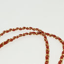 CHANEL Matelasse Chain Shoulder Bag Caviar Skin Orange Gold CC Auth yk15664A-8