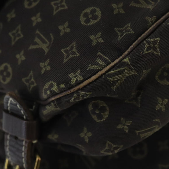 LOUIS VUITTON Monogram Mini Lin Saumur PM Bag Brown Ebene M95227 LV Auth yk15698