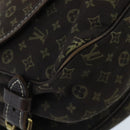 LOUIS VUITTON Monogram Mini Lin Saumur PM Bag Brown Ebene M95227 LV Auth yk15698-9
