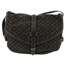 LOUIS VUITTON Monogram Mini Lin Saumur PM Bag Brown Ebene M95227 LV Auth yk15698-13