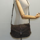 LOUIS VUITTON Monogram Mini Lin Saumur PM Bag Brown Ebene M95227 LV Auth yk15698-21