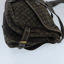LOUIS VUITTON Monogram Mini Lin Saumur PM Bag Brown Ebene M95227 LV Auth yk15698-3