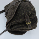 LOUIS VUITTON Monogram Mini Lin Saumur PM Bag Brown Ebene M95227 LV Auth yk15698-4