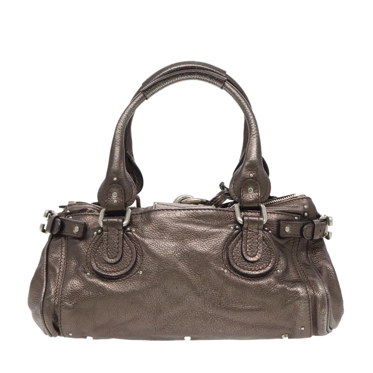 Chloe Paddington Hand Bag Leather Silver tone Auth yk15710 - 0