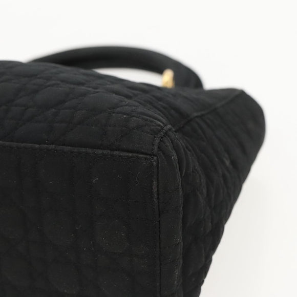 Christian Dior Canage Handtasche Nylon Schwarz Gold Auth yk15712