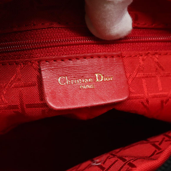 Christian Dior Canage Handtasche Nylon Schwarz Gold Auth yk15712