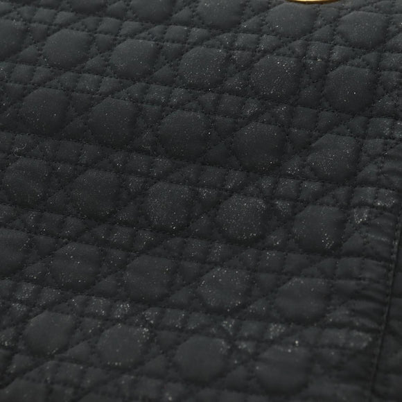 Christian Dior Canage Handtasche Nylon Schwarz Gold Auth yk15712