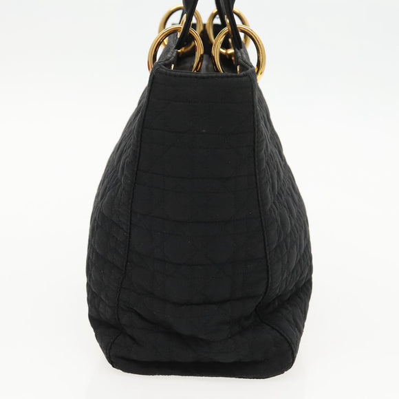 Christian Dior Canage Handtasche Nylon Schwarz Gold Auth yk15712