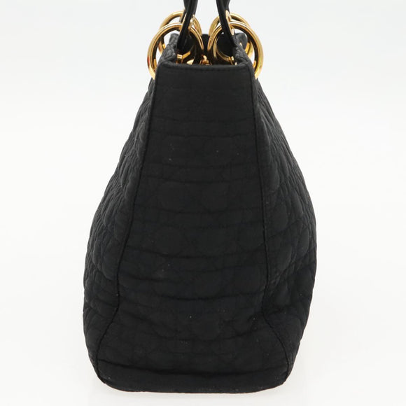 Christian Dior Canage Handtasche Nylon Schwarz Gold Auth yk15712