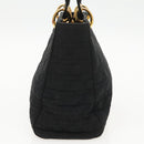 Christian Dior Canage Hand Bag Nylon Black Gold Auth yk15712-4