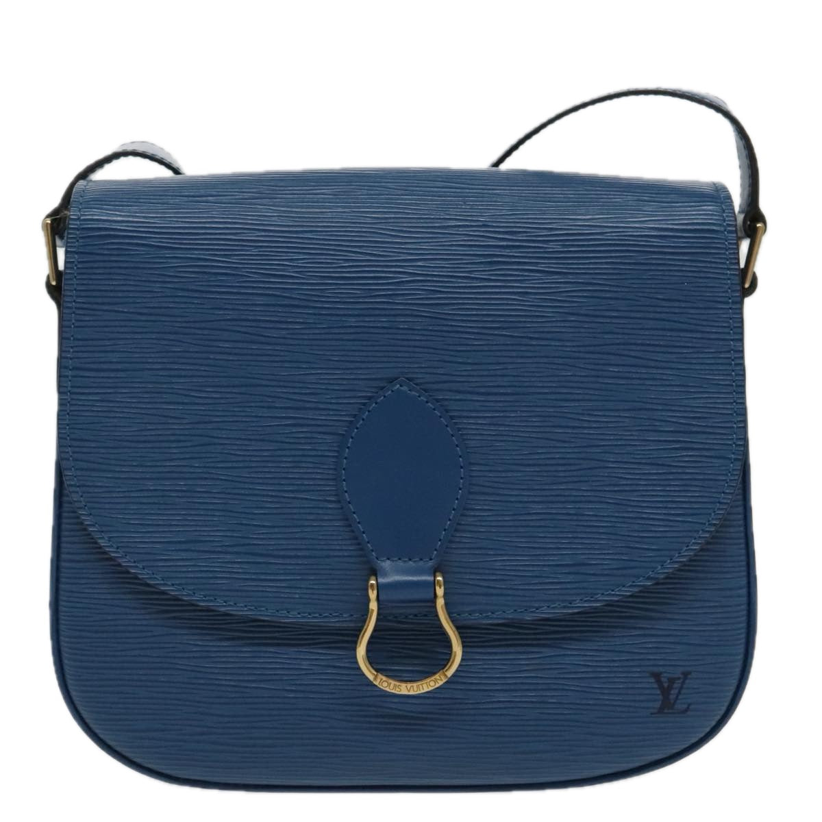 LOUIS VUITTON Epi Saint Cloud GM Shoulder Bag Toledo Blue M52195 LV Auth yk15714