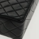 CHANEL Matelasse Turn Lock Chain Hand Bag Lamb Skin Black Gold CC Auth yk15738AV-8