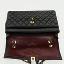 CHANEL Matelasse Turn Lock Chain Hand Bag Lamb Skin Black Gold CC Auth yk15738AV-9