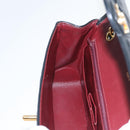 CHANEL Matelasse Turn Lock Chain Hand Bag Lamb Skin Black Gold CC Auth yk15738AV-21