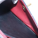 CHANEL Matelasse Turn Lock Chain Hand Bag Lamb Skin Black Gold CC Auth yk15738AV-24