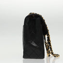 CHANEL Matelasse Turn Lock Chain Hand Bag Lamb Skin Black Gold CC Auth yk15738AV-4