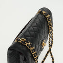 CHANEL Matelasse Turn Lock Chain Hand Bag Lamb Skin Black Gold CC Auth yk15738AV-6