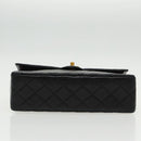 CHANEL Matelasse Turn Lock Chain Hand Bag Lamb Skin Black Gold CC Auth yk15738AV-5