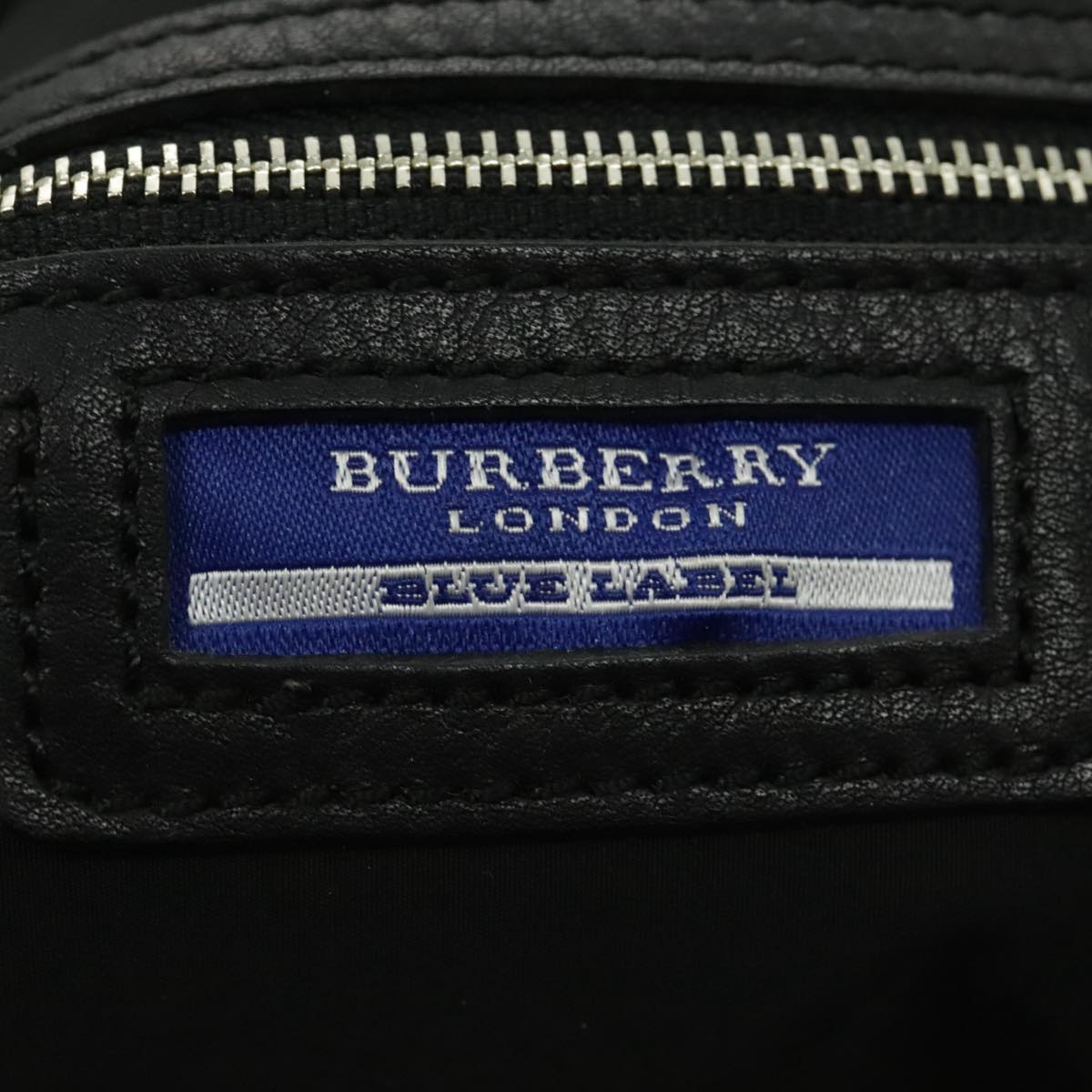 BURBERRY Nova Check Blue Label Hand Bag Canvas Black Auth yk15743