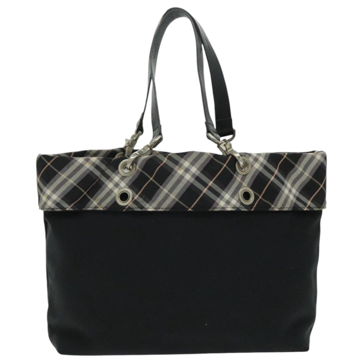 BURBERRY Nova Check Blue Label Hand Bag Canvas Black Auth yk15743 - 0