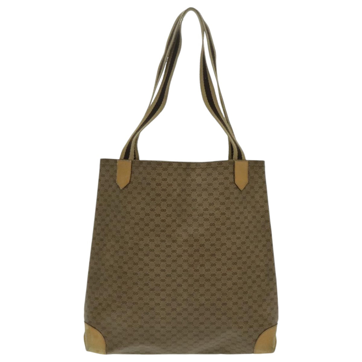 GUCCI Micro GG Canvas Tote Bag PVC Leather Beige Auth yk15747 - 0