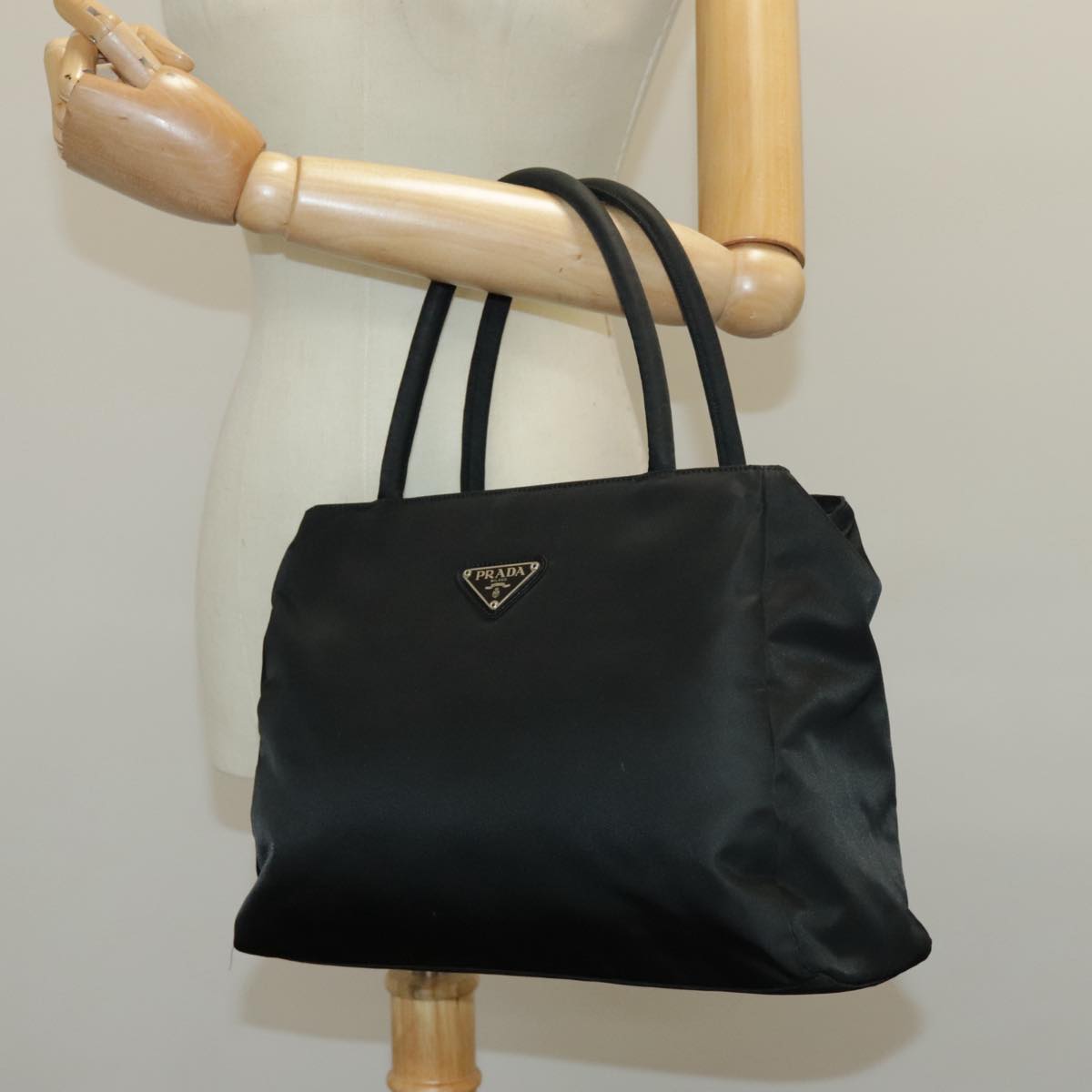 PRADA Hand Bag Nylon Black Auth yk15748