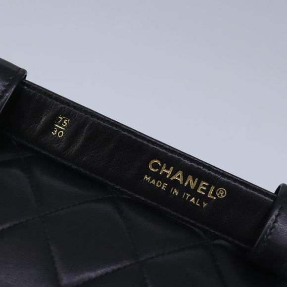 CHANEL Matelasse Waist bag Leather Black CC Auth yk15762