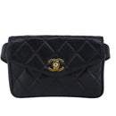 CHANEL Matelasse Waist bag Leather Black CC Auth yk15762-2